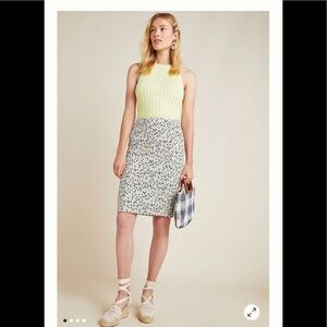 NWOT Anthropologie Leopard Jaquard Skirt Large